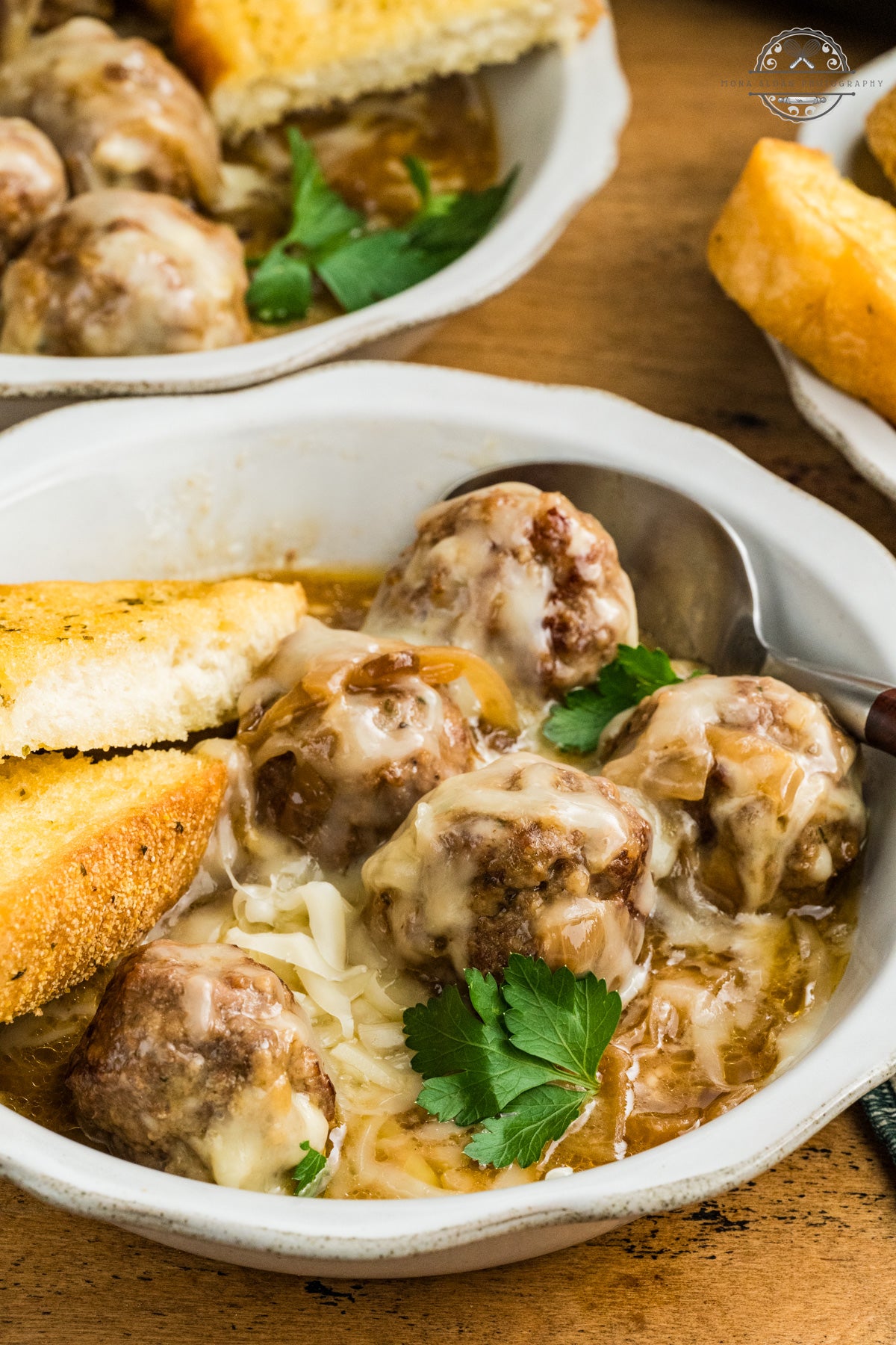 Crockpot French Onion Meatballs