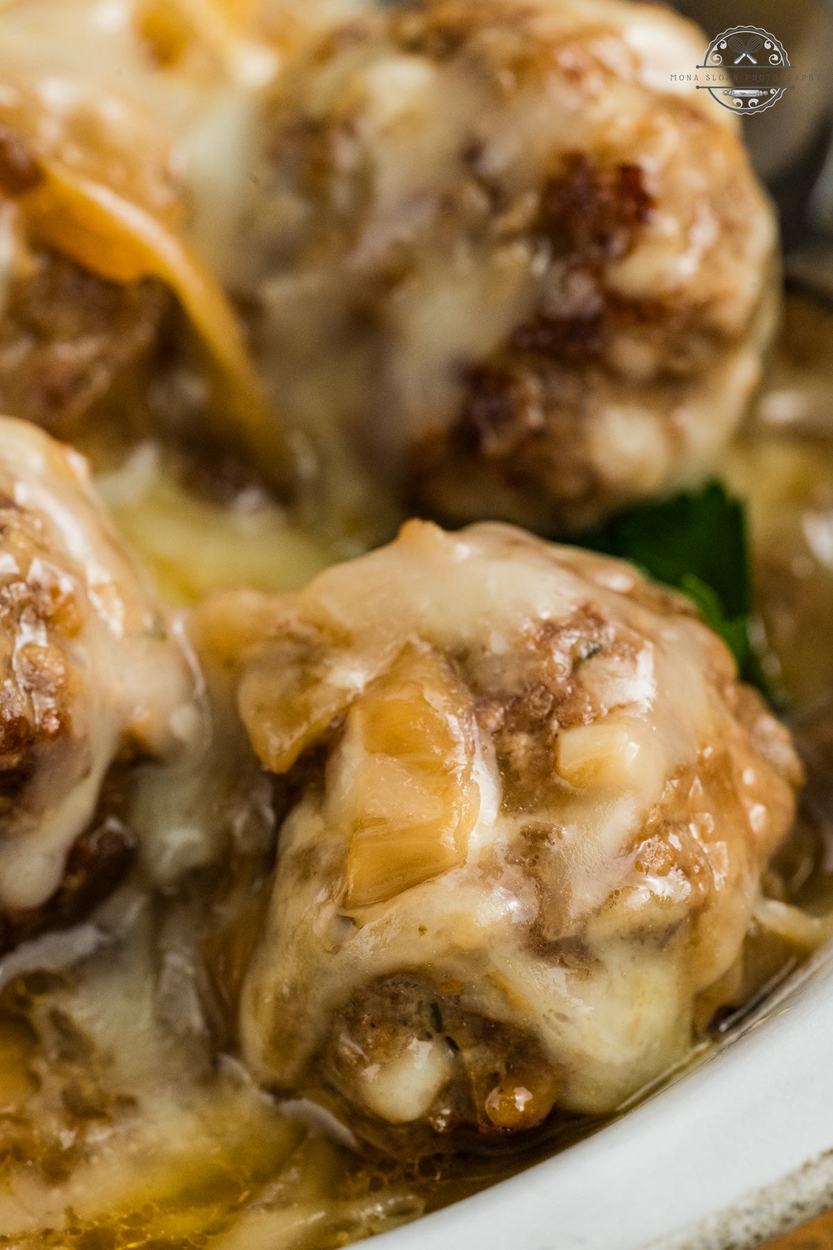Crockpot French Onion Meatballs
