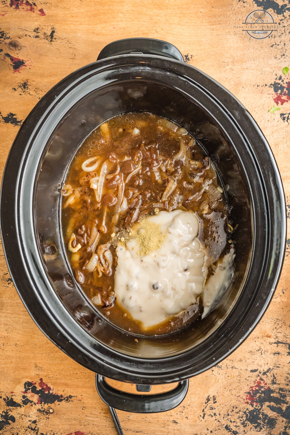 Crockpot French Onion Meatballs