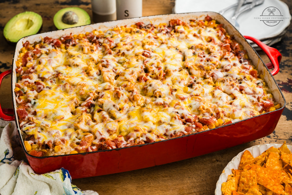 Fiesta Chicken Casserole (One Pan or Dump and Bake)