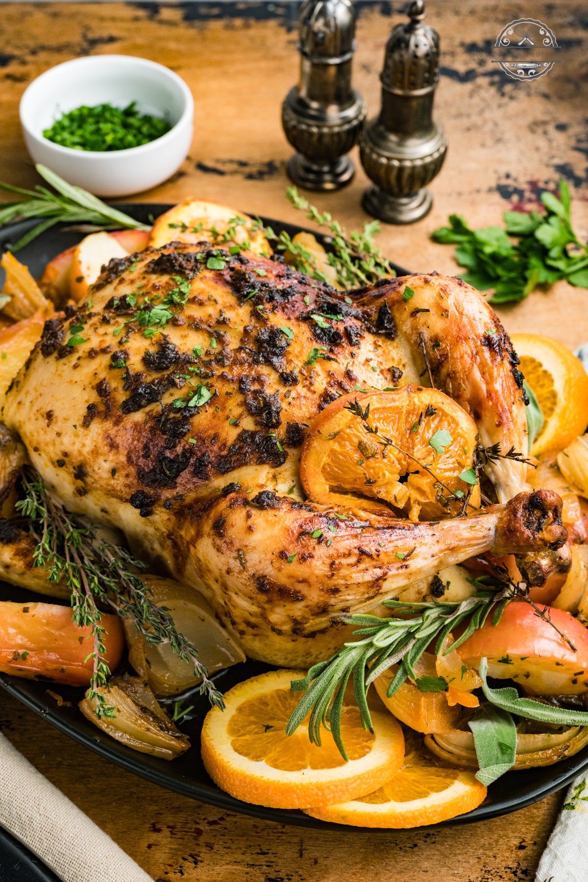 Apple Cider Herb Roasted Whole Chicken