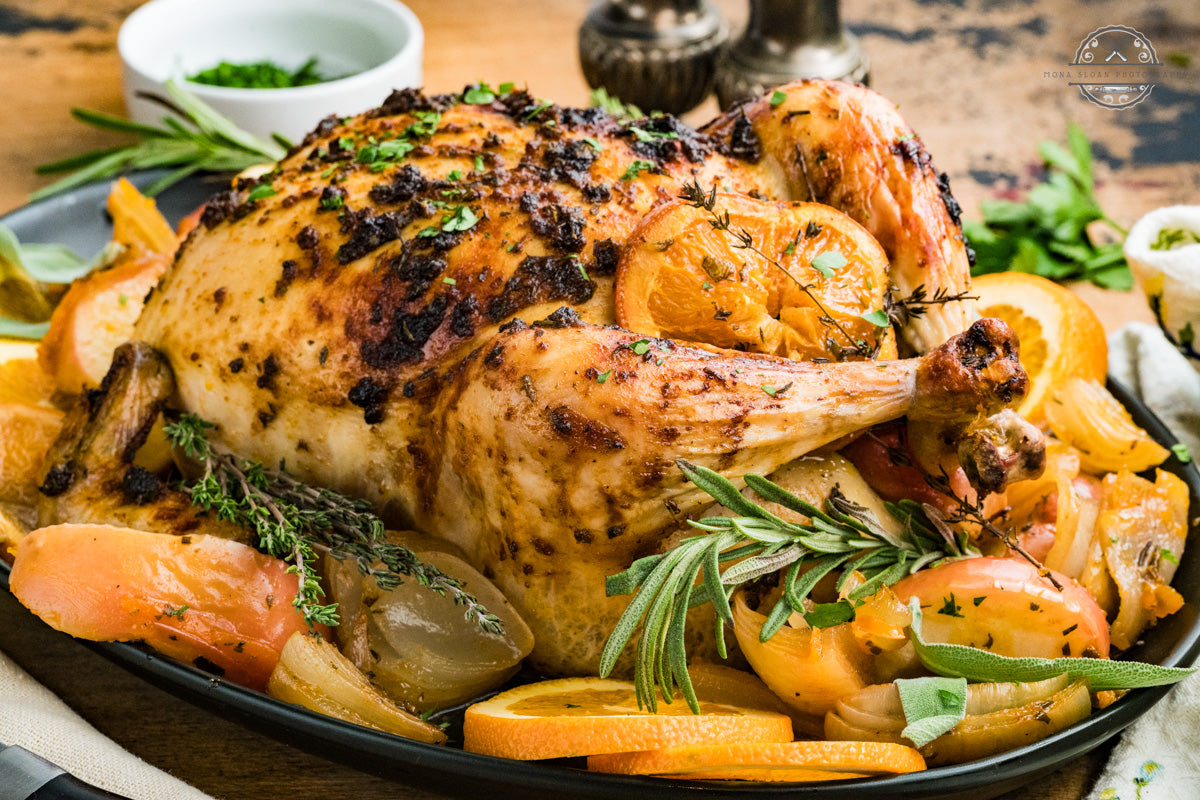 Apple Cider Herb Roasted Whole Chicken