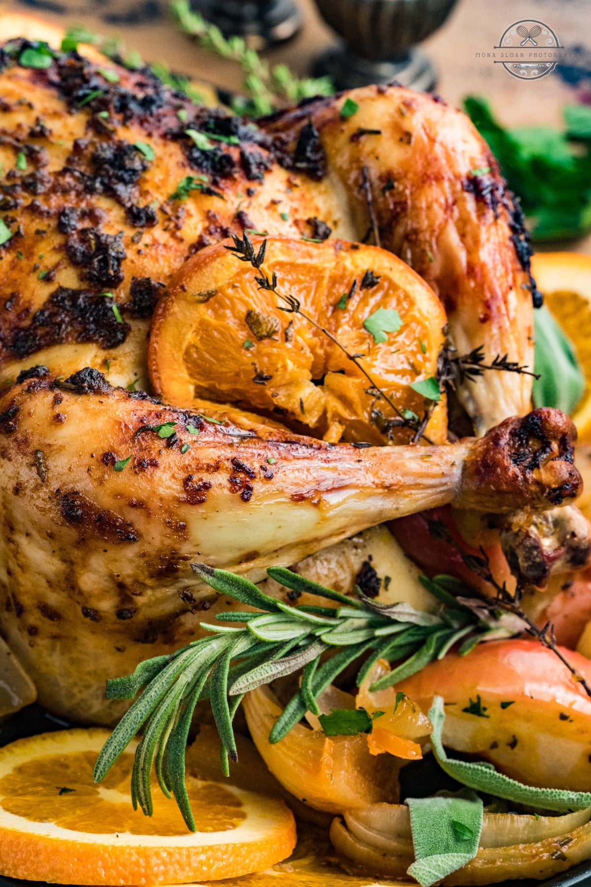 Apple Cider Herb Roasted Whole Chicken
