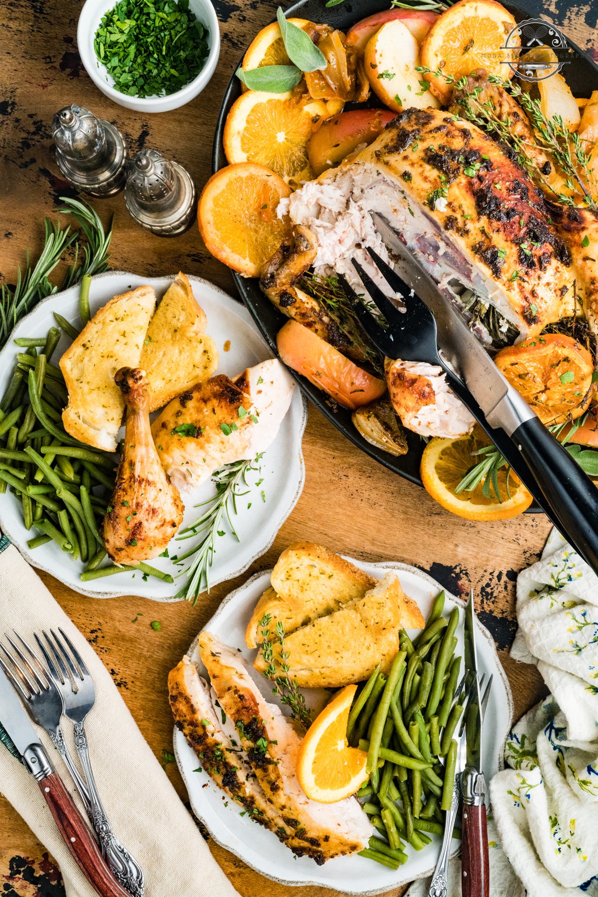 Apple Cider Herb Roasted Whole Chicken