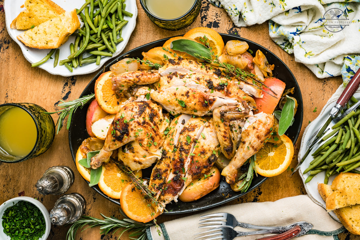 Apple Cider Herb Roasted Whole Chicken