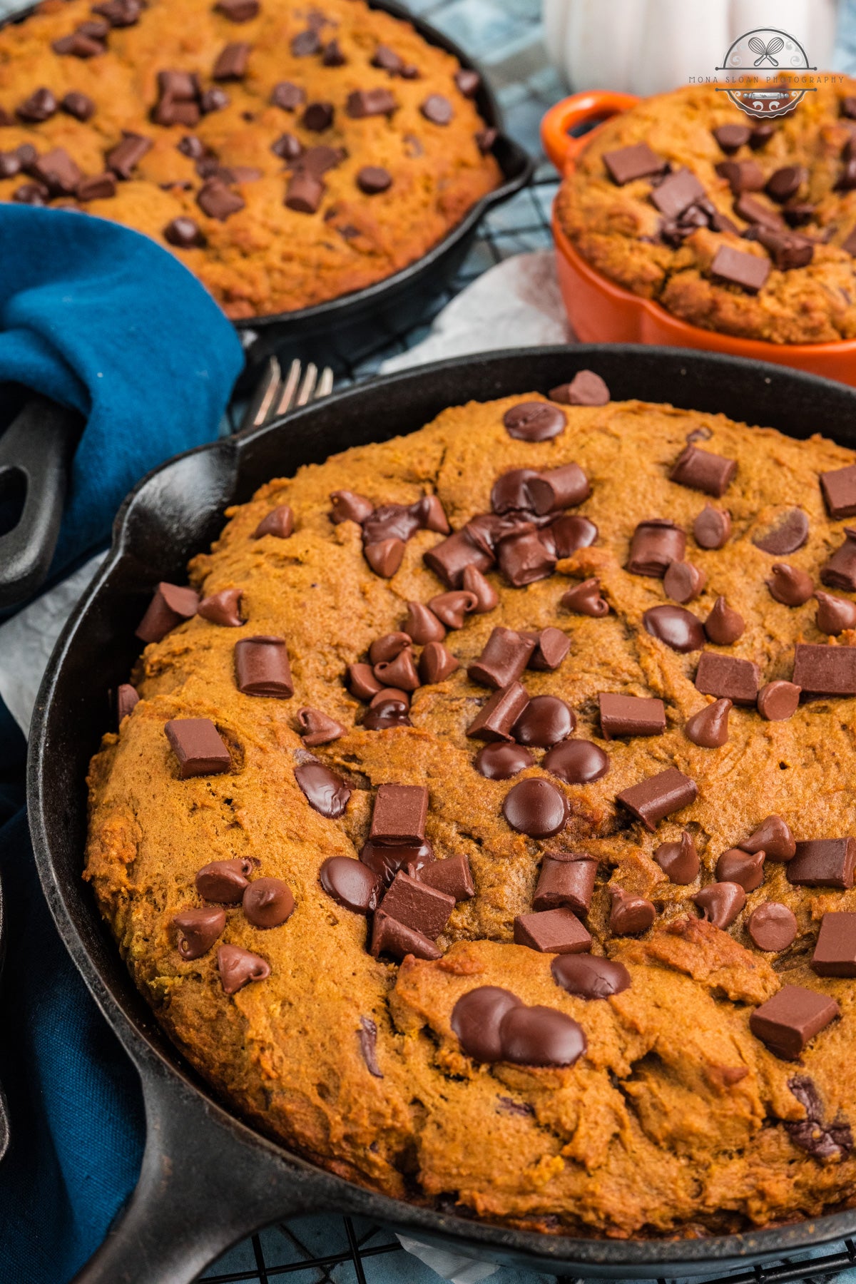 Pumpkin Chocolate Chip Skillet Cookie