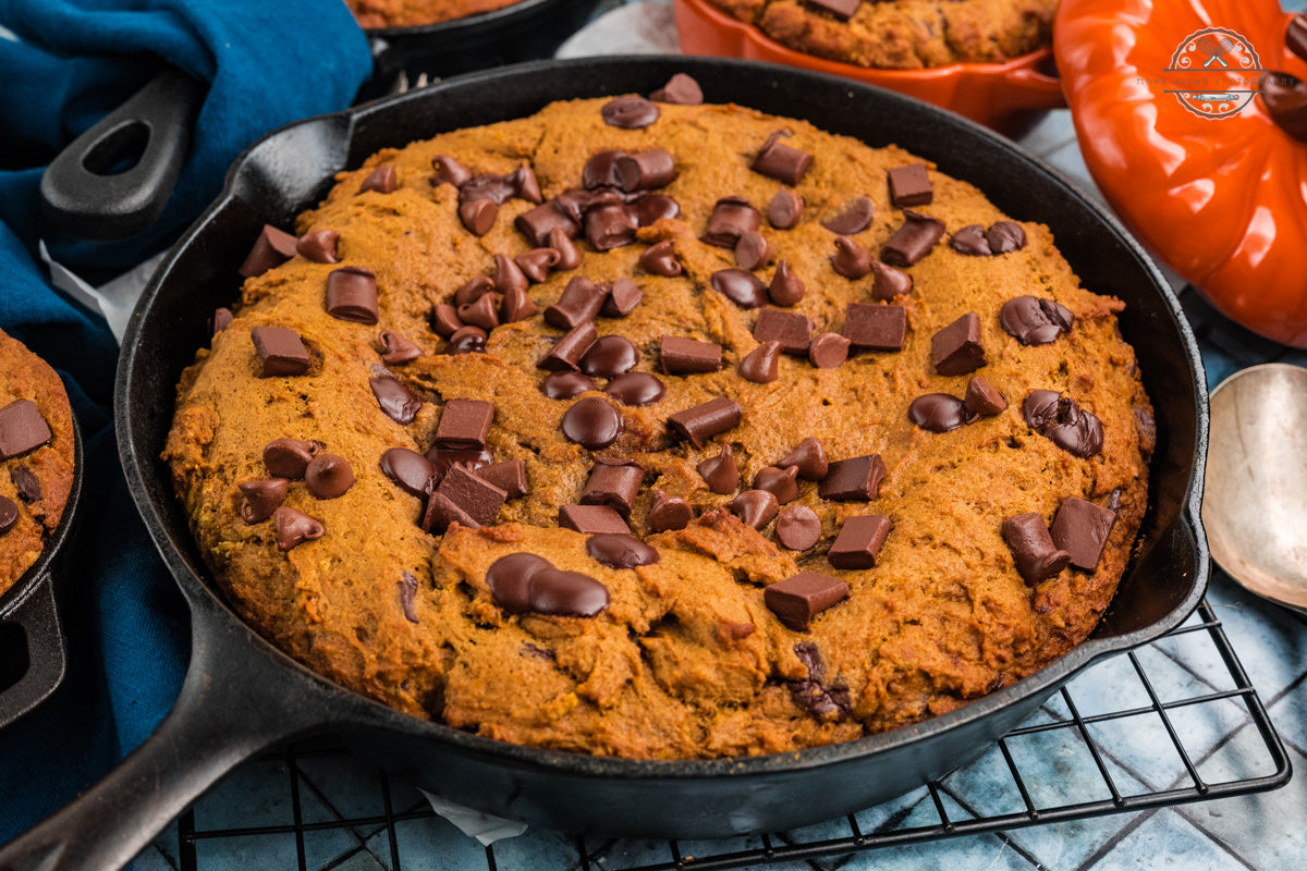Pumpkin Chocolate Chip Skillet Cookie