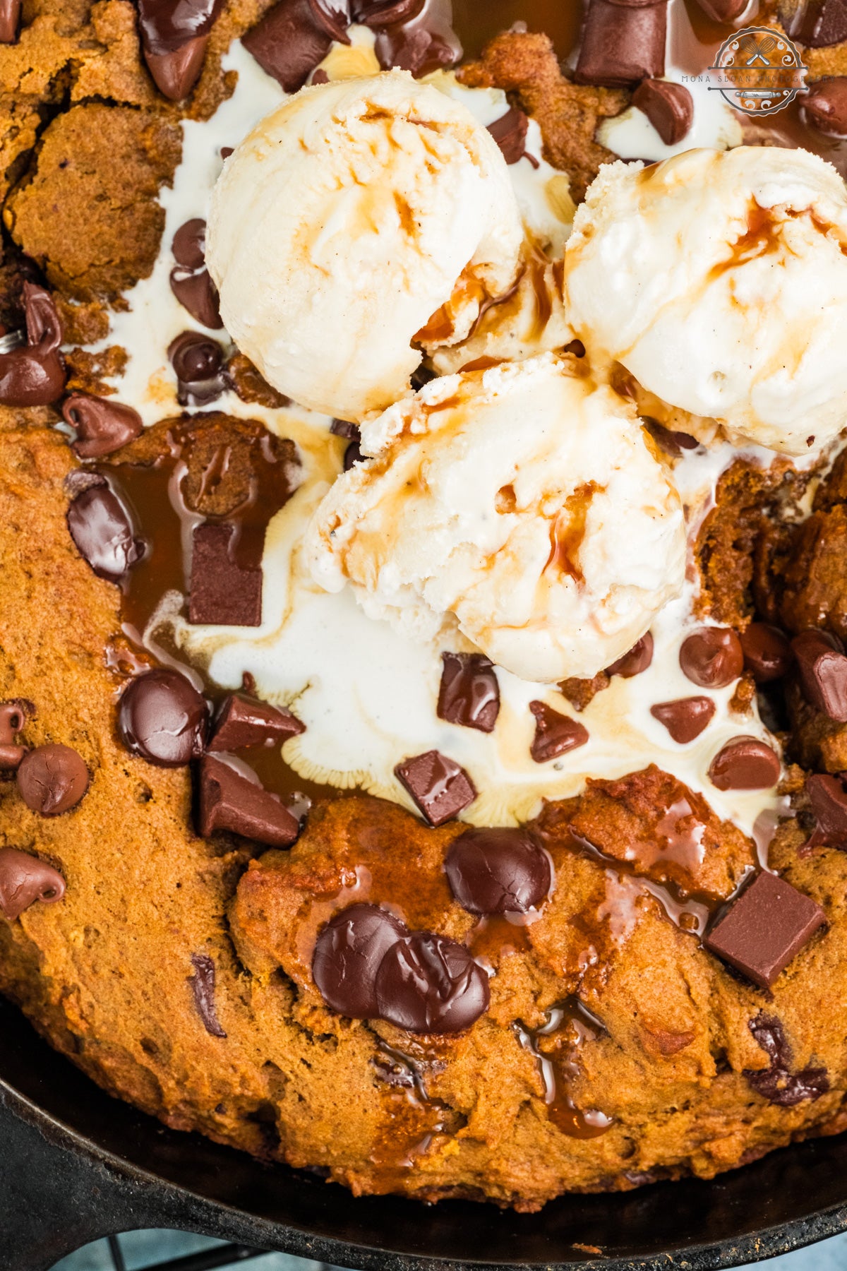 Pumpkin Chocolate Chip Skillet Cookie