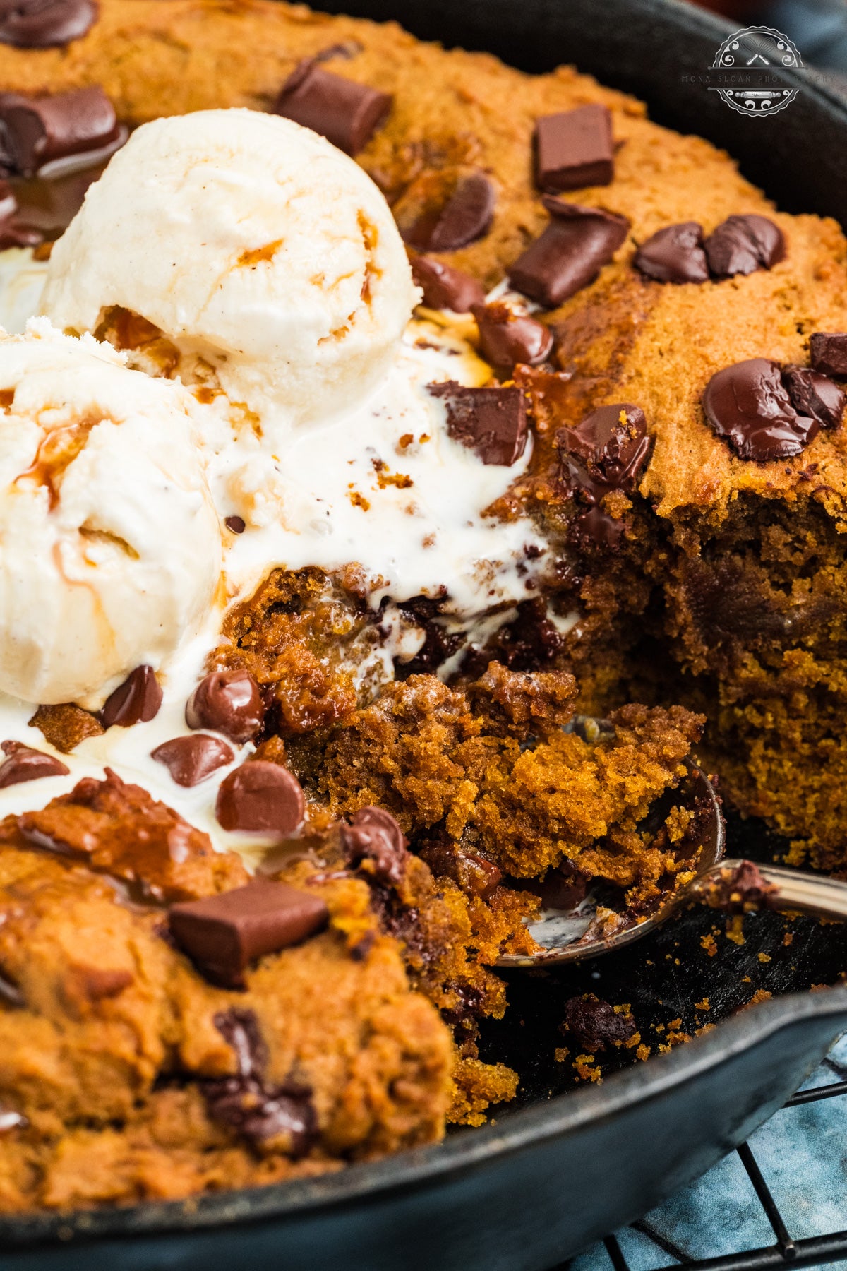 Pumpkin Chocolate Chip Skillet Cookie