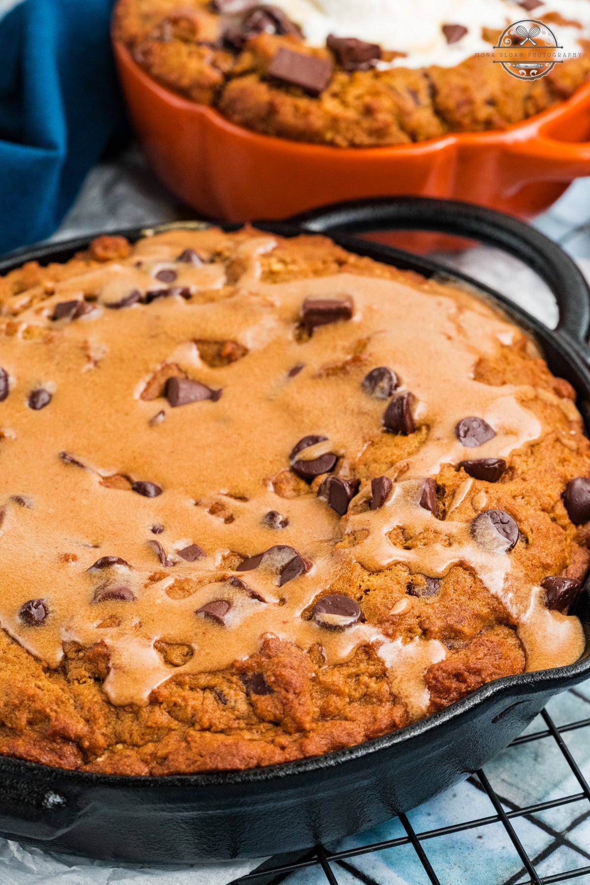 Pumpkin Chocolate Chip Skillet Cookie