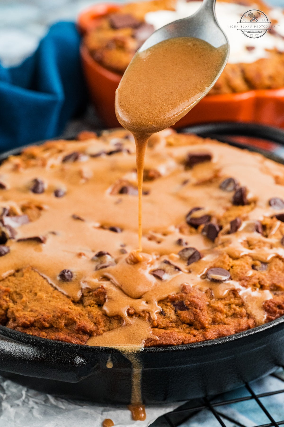 Pumpkin Chocolate Chip Skillet Cookie