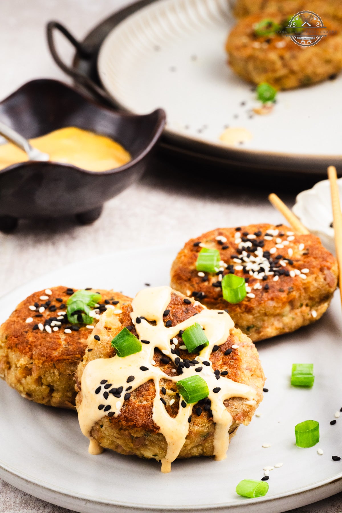 Tuna Cakes with Spicy Mayo Dressing