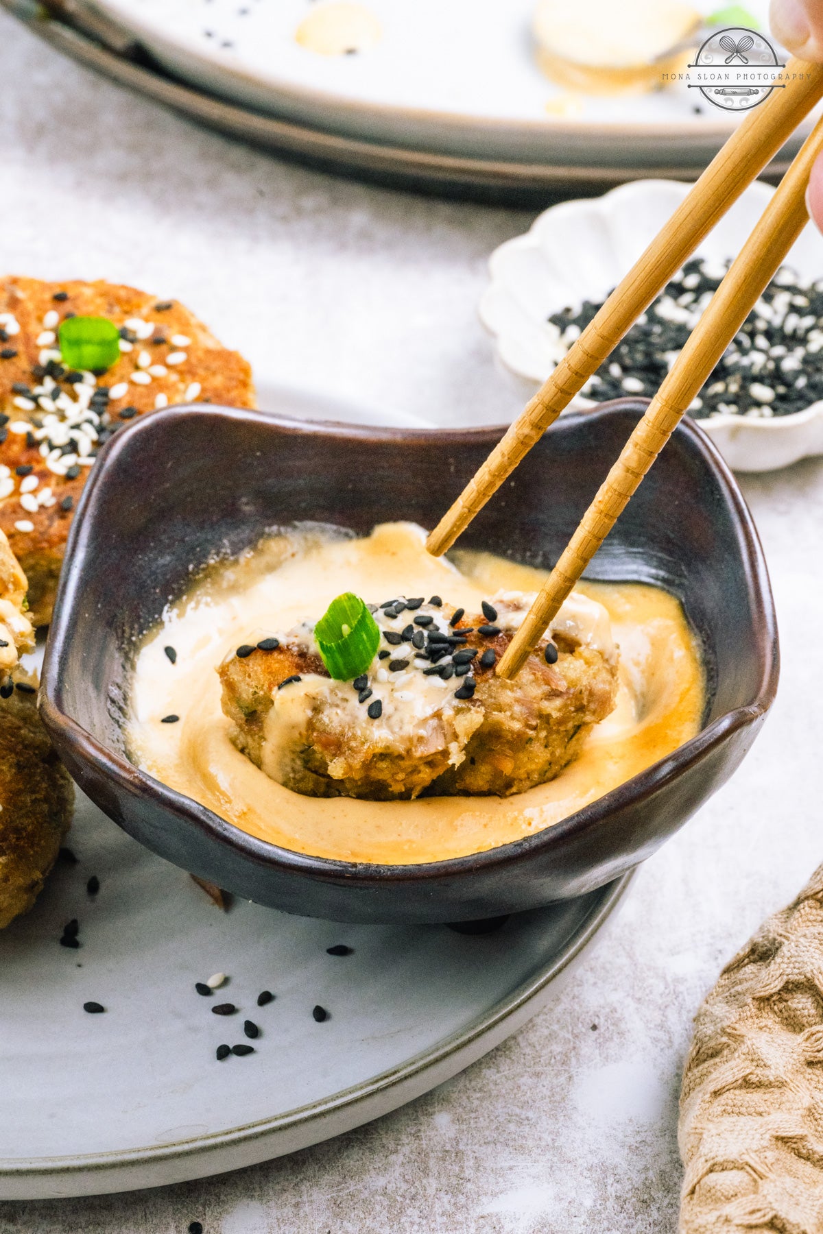 Tuna Cakes with Spicy Mayo Dressing