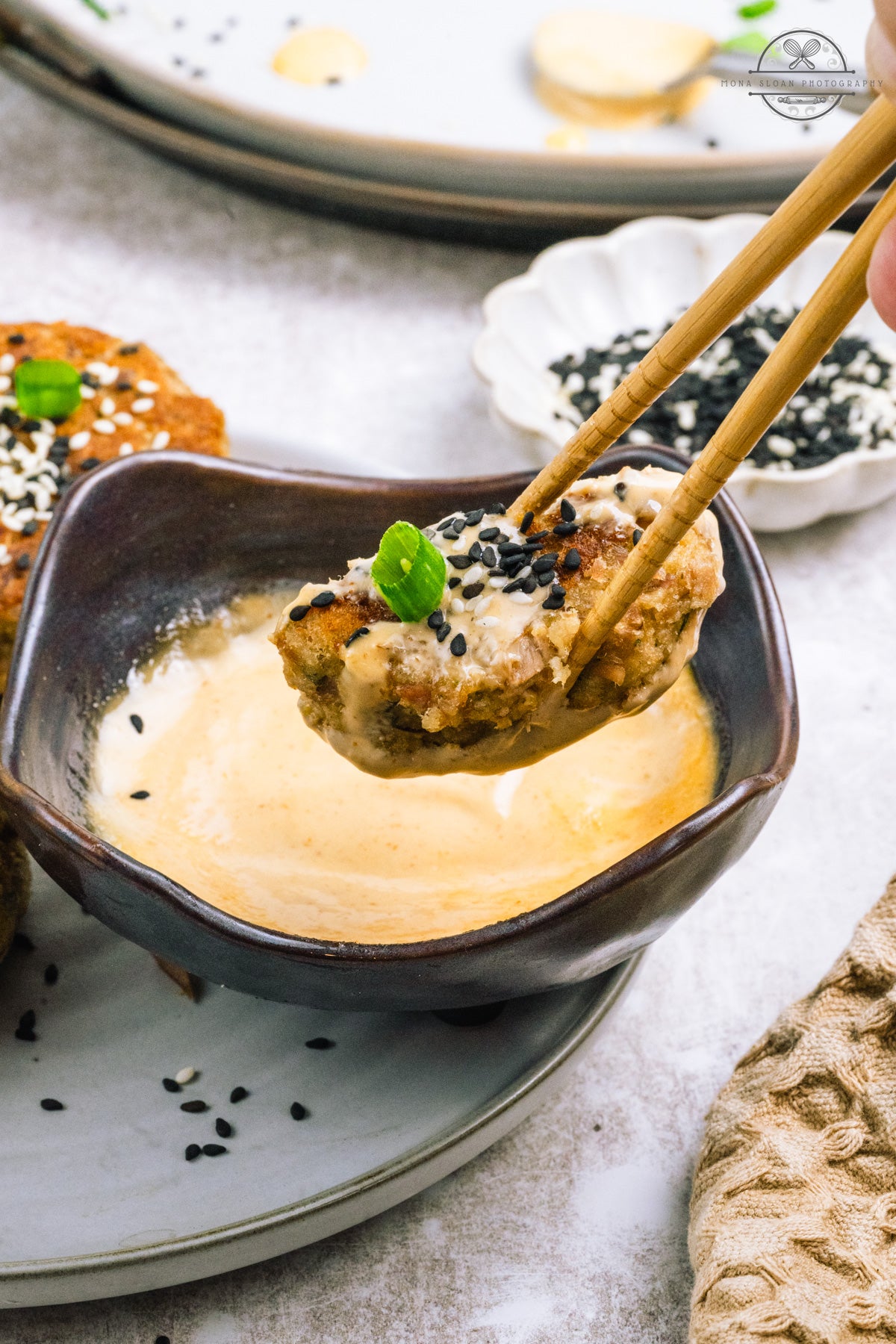 Tuna Cakes with Spicy Mayo Dressing