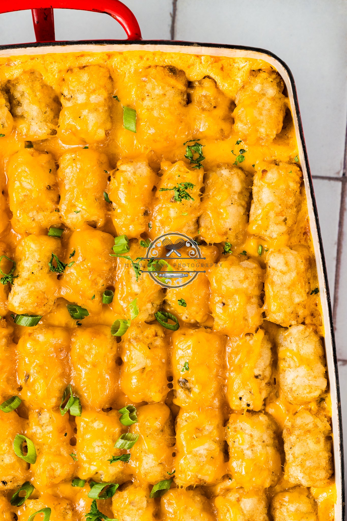 Buffalo Chicken Tater Tot Casserole