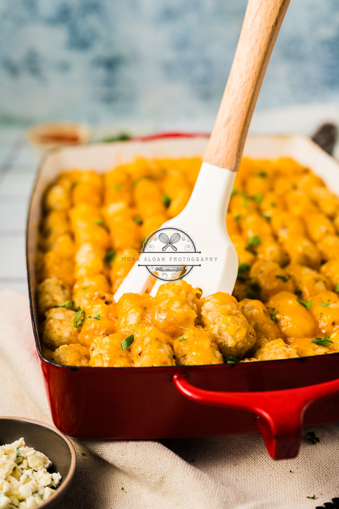 Buffalo Chicken Tater Tot Casserole