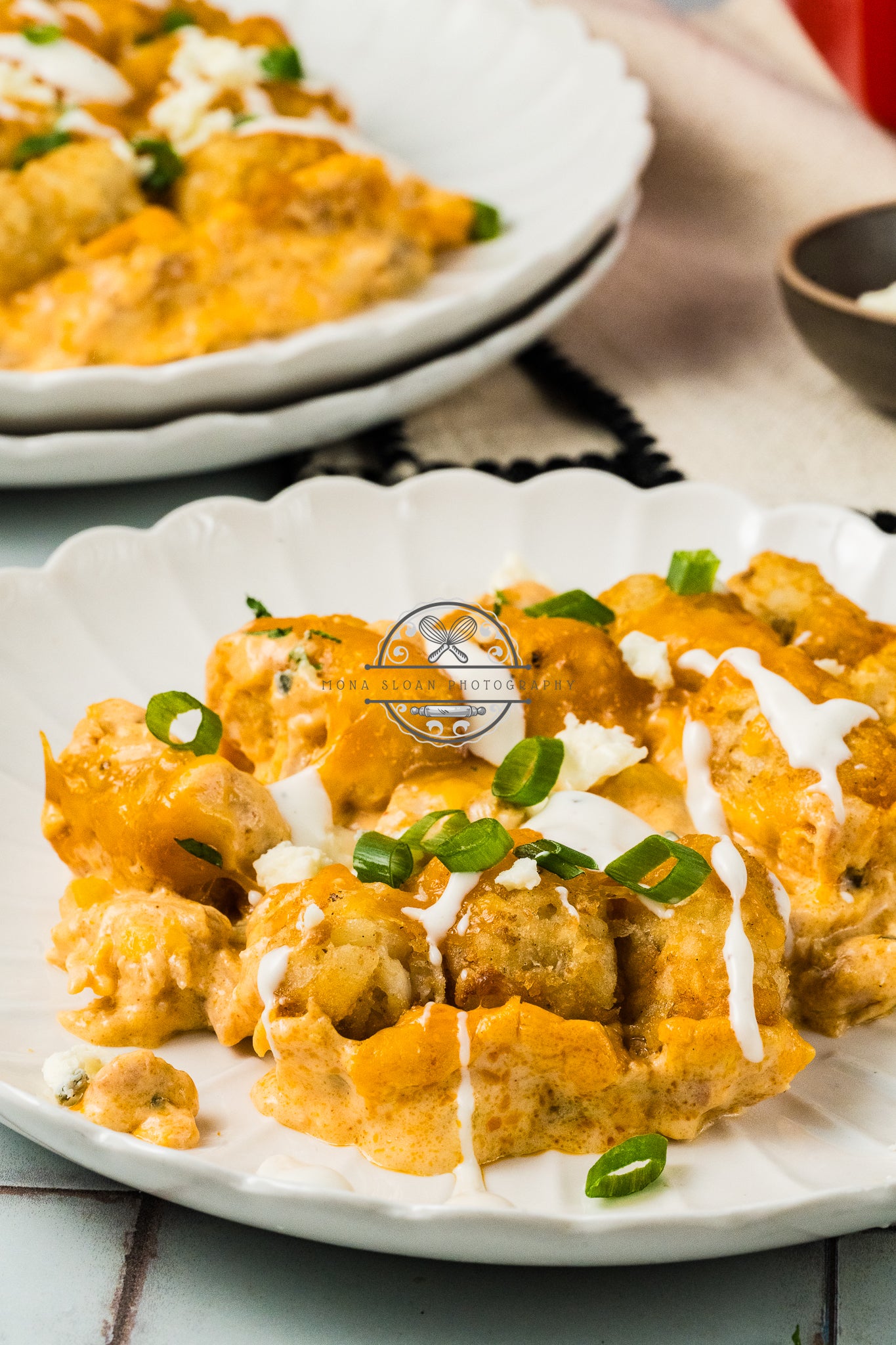 Buffalo Chicken Tater Tot Casserole