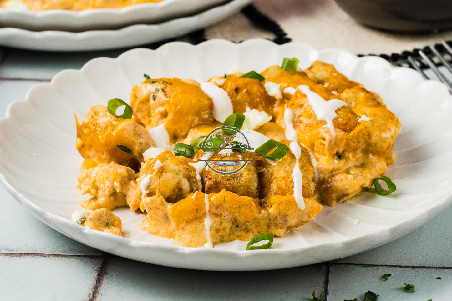 Buffalo Chicken Tater Tot Casserole