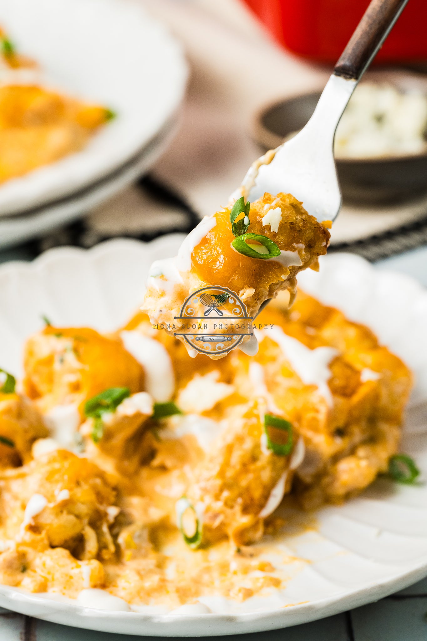 Buffalo Chicken Tater Tot Casserole