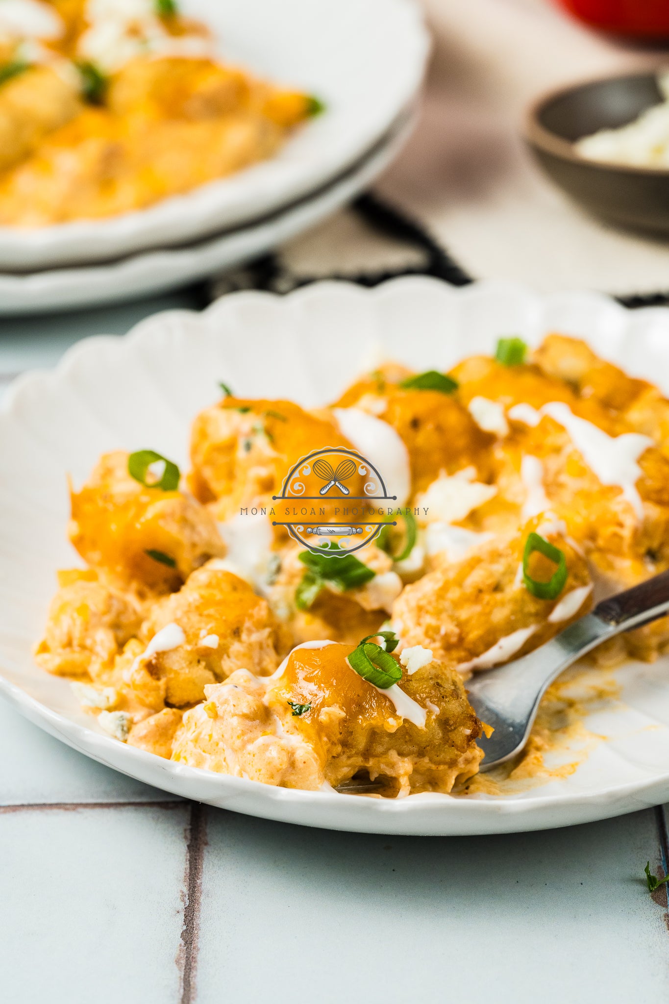 Buffalo Chicken Tater Tot Casserole