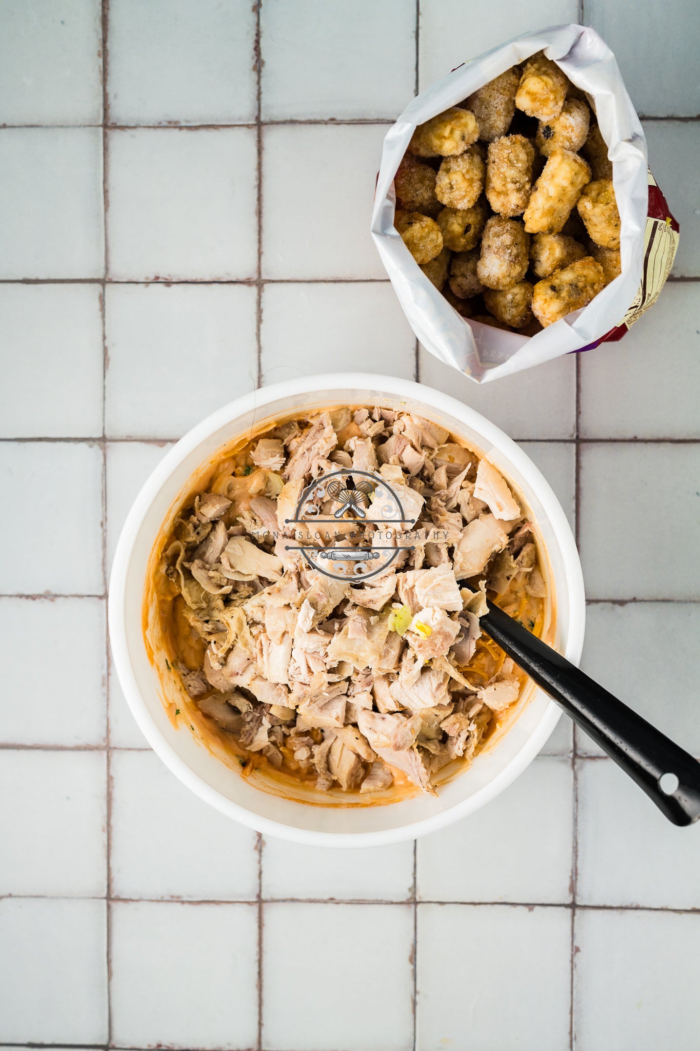 Buffalo Chicken Tater Tot Casserole