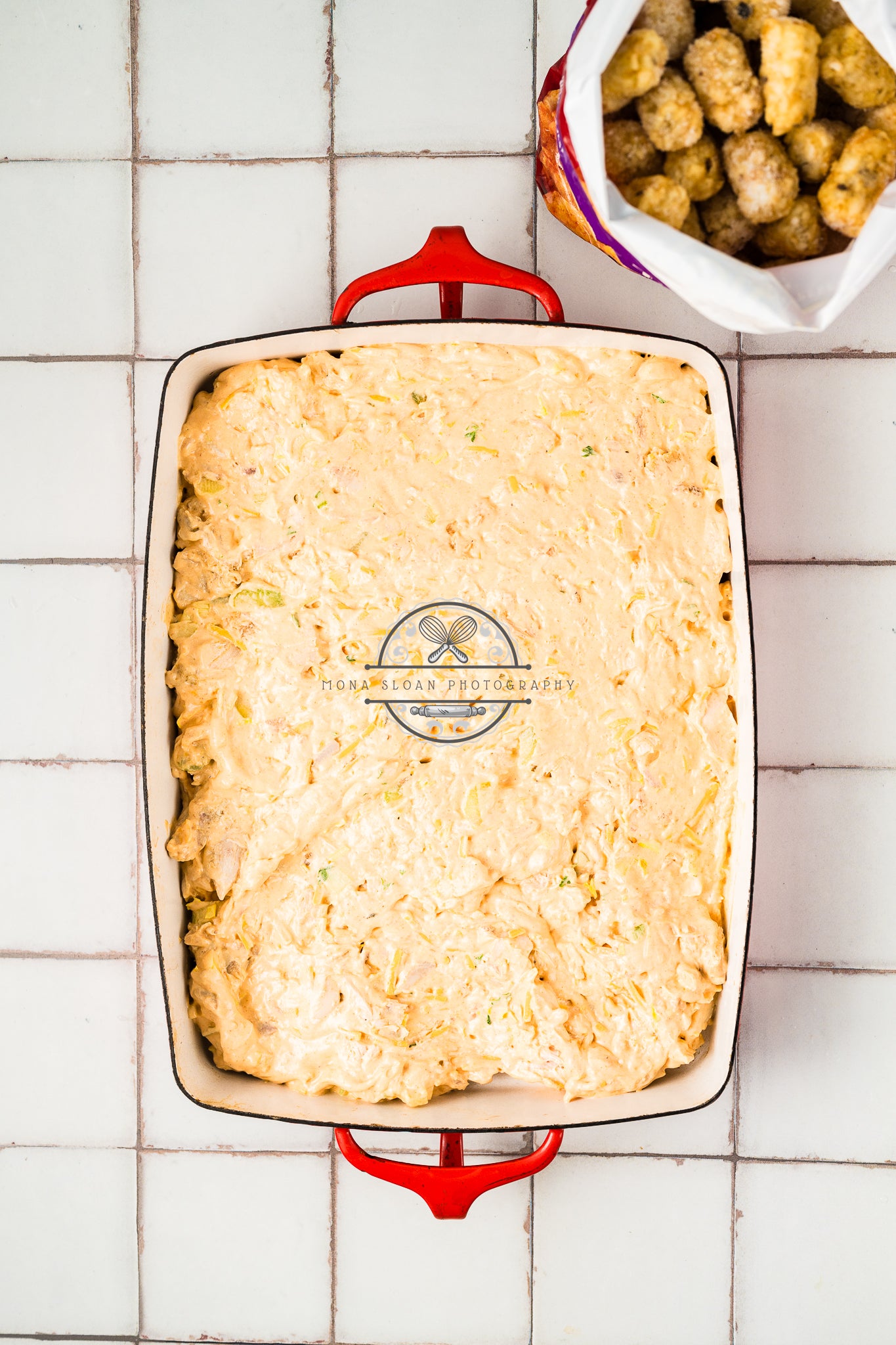 Buffalo Chicken Tater Tot Casserole