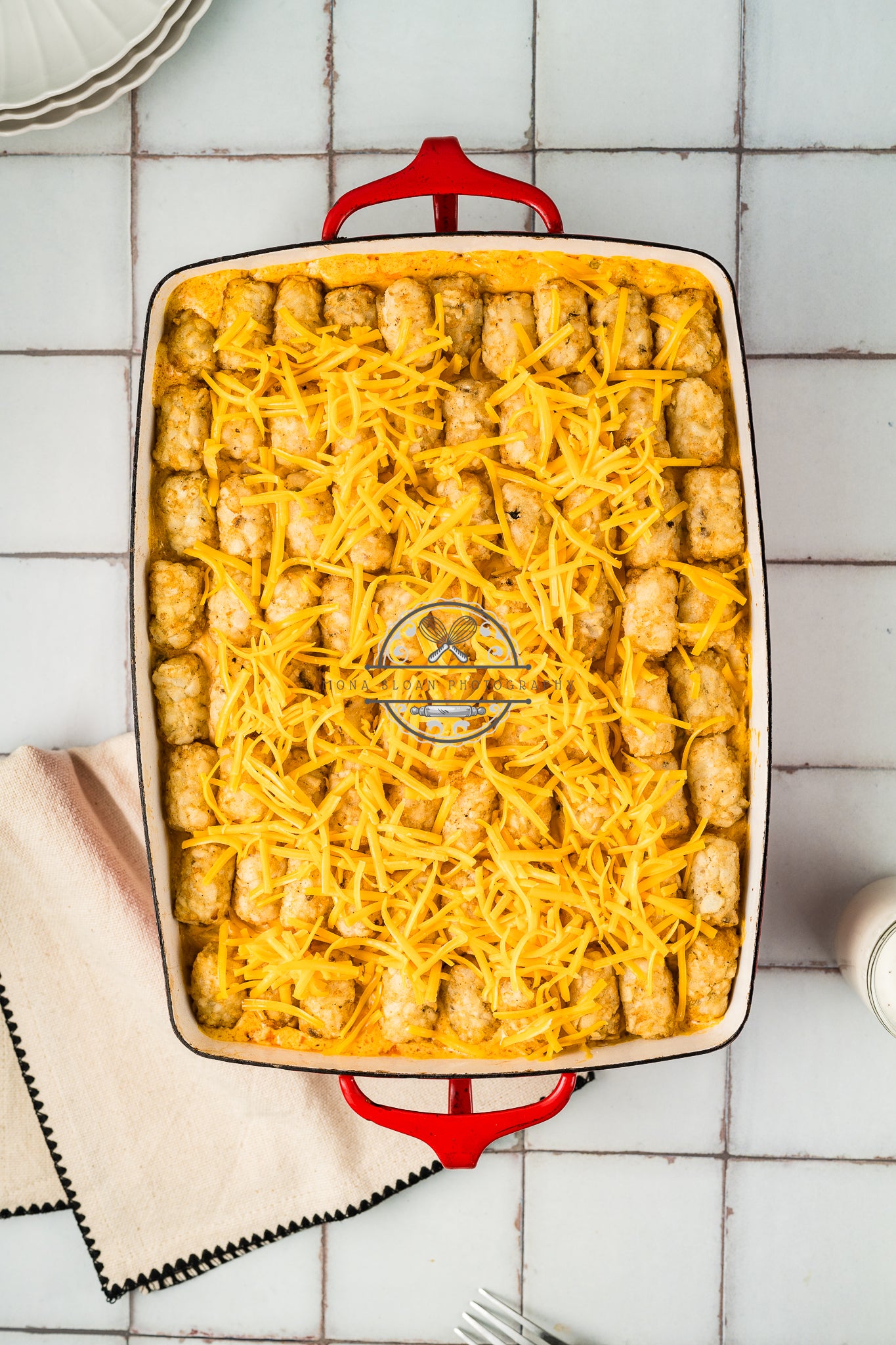 Buffalo Chicken Tater Tot Casserole