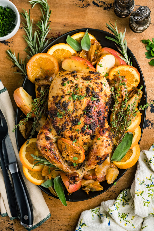 Apple Cider Herb Roasted Whole Chicken