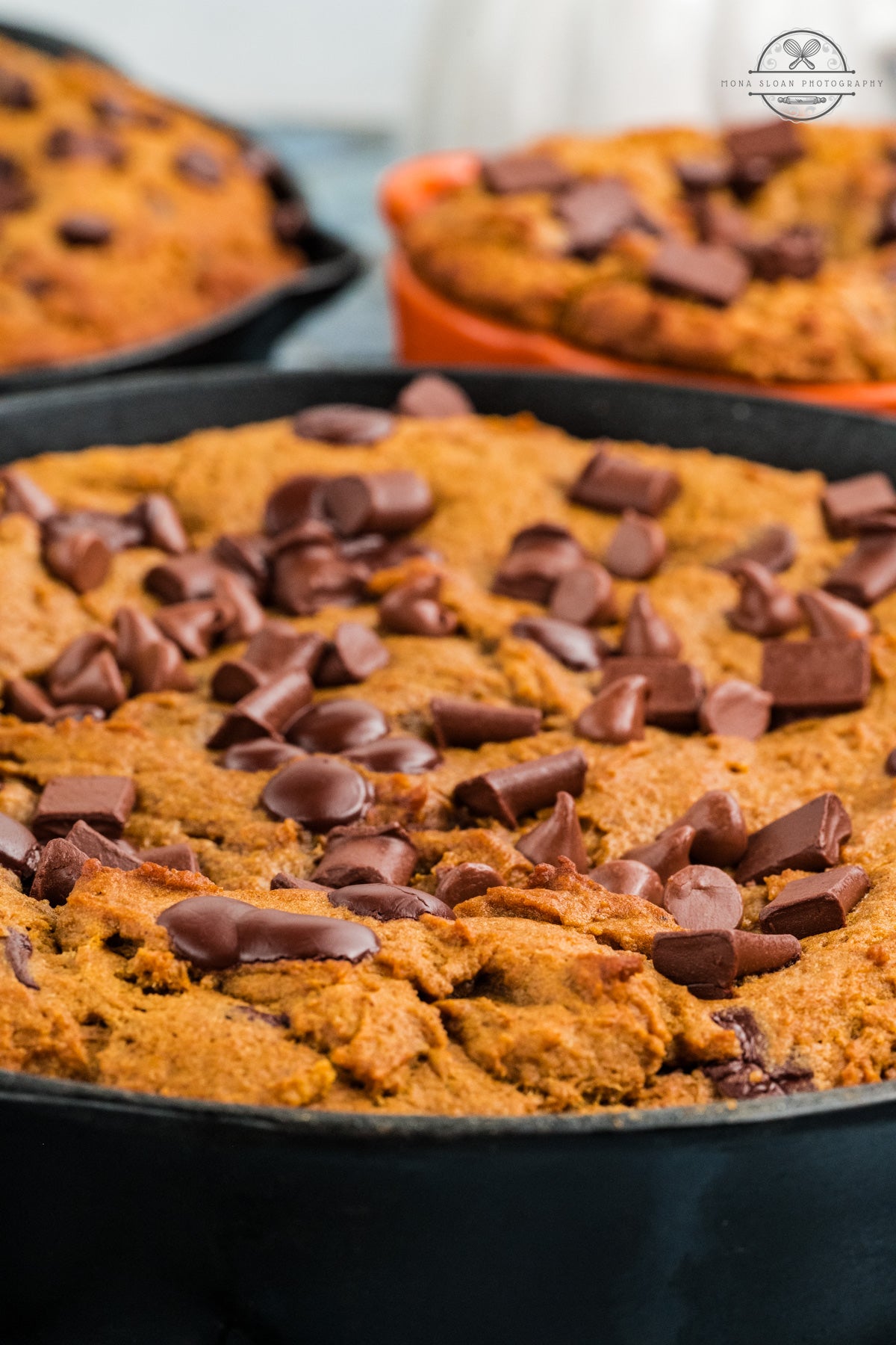 Pumpkin Chocolate Chip Skillet Cookie