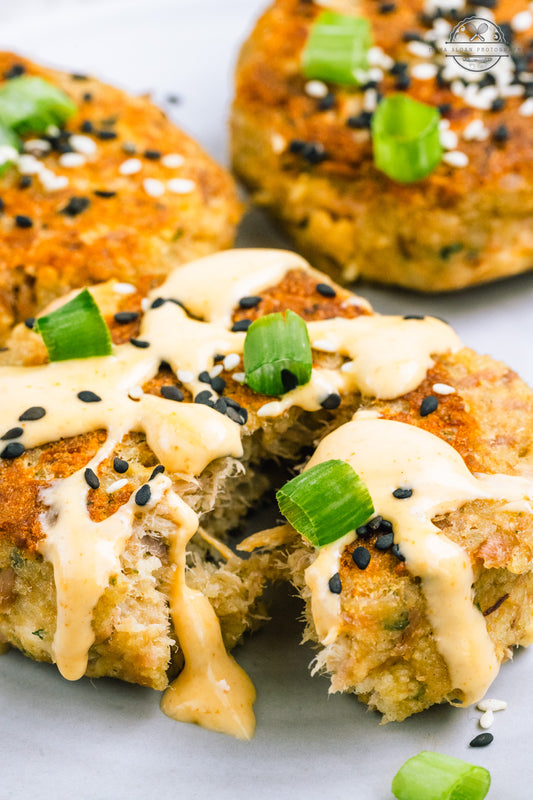 Tuna Cakes with Spicy Mayo Dressing